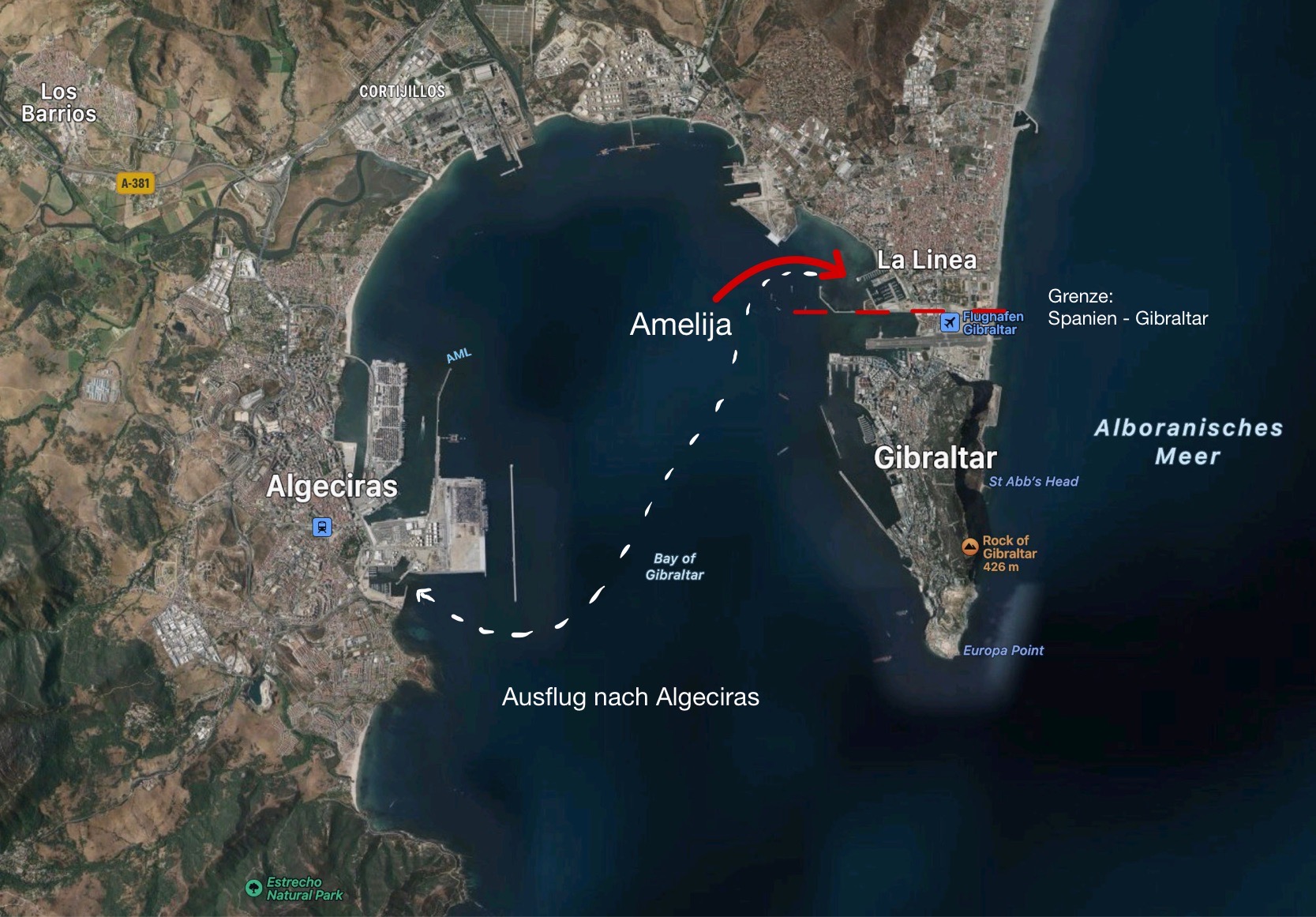 Überblick über die Bucht von Gibraltar